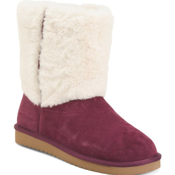 NWT  KOOLABURRA BY UGG Aubrei Cozy Suede Boots Chestnut 264tn - Picture 3 of 3